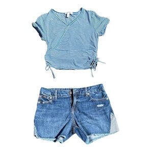 Speechless Navy Shirt Sz LG & Polo Blue Short Sz 14 Set Ret $95